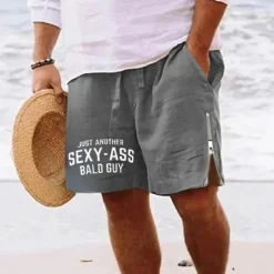 New OUKU Men's Letter Shorts Summer Shorts Beach Shorts Mid Waist Hawaiian Casual Daily Holiday Going out Zipper Drawstring Elastic Waist Designer Clothing Apparel
