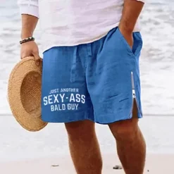 New OUKU Men's Letter Shorts Summer Shorts Beach Shorts Mid Waist Hawaiian Casual Daily Holiday Going out Zipper Drawstring Elastic Waist Designer Clothing Apparel