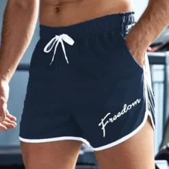 Best OUKU Men's Letter Swim Shorts Board Shorts Swimming Trunks Mid Waist Fashion Designer Athletic Surfing Leisure Sports Holiday Pocket Drawstring Elastic Waist Designer Clothing Apparel