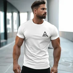 Sale OUKU Men's Letter T Shirt Short Sleeve Shirt 100% Cotton Short Sleeve Graphic Shirt White Navy Blue Gray Comfortable Tee Vacation Street Fashion Designer Clothing