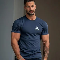Sale OUKU Men's Letter T Shirt Short Sleeve Shirt 100% Cotton Short Sleeve Graphic Shirt White Navy Blue Gray Comfortable Tee Vacation Street Fashion Designer Clothing