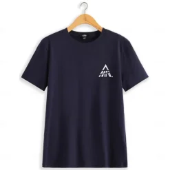 Sale OUKU Men's Letter T Shirt Short Sleeve Shirt 100% Cotton Short Sleeve Graphic Shirt White Navy Blue Gray Comfortable Tee Vacation Street Fashion Designer Clothing
