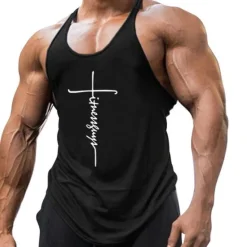 New OUKU Men's Letter Tank Top Vest Top Undershirt Racer Back Tank Top Sleeveless T shirt U Neck Shirt Stylish Muscle Comfortable Sport Daily Vacation Black White Yellow Summer Clothing Apparel M L XL XXL