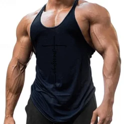 New OUKU Men's Letter Tank Top Vest Top Undershirt Racer Back Tank Top Sleeveless T shirt U Neck Shirt Stylish Muscle Comfortable Sport Daily Vacation Black White Yellow Summer Clothing Apparel M L XL XXL
