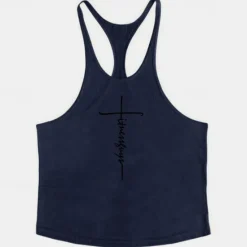 New OUKU Men's Letter Tank Top Vest Top Undershirt Racer Back Tank Top Sleeveless T shirt U Neck Shirt Stylish Muscle Comfortable Sport Daily Vacation Black White Yellow Summer Clothing Apparel M L XL XXL