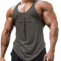 New OUKU Men's Letter Tank Top Vest Top Undershirt Racer Back Tank Top Sleeveless T shirt U Neck Shirt Stylish Muscle Comfortable Sport Daily Vacation Black White Yellow Summer Clothing Apparel M L XL XXL