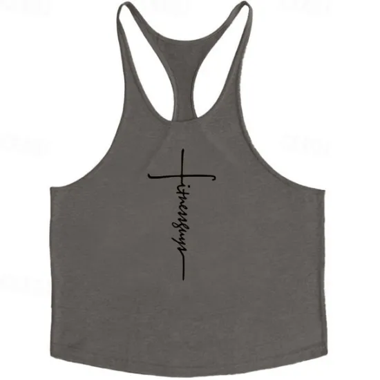 New OUKU Men's Letter Tank Top Vest Top Undershirt Racer Back Tank Top Sleeveless T shirt U Neck Shirt Stylish Muscle Comfortable Sport Daily Vacation Black White Yellow Summer Clothing Apparel M L XL XXL