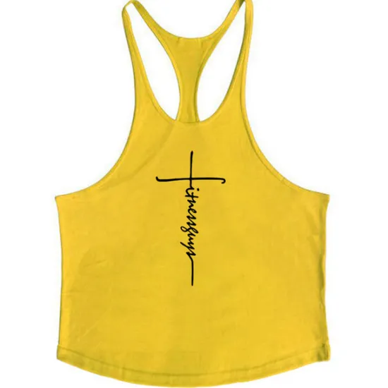 New OUKU Men's Letter Tank Top Vest Top Undershirt Racer Back Tank Top Sleeveless T shirt U Neck Shirt Stylish Muscle Comfortable Sport Daily Vacation Black White Yellow Summer Clothing Apparel M L XL XXL