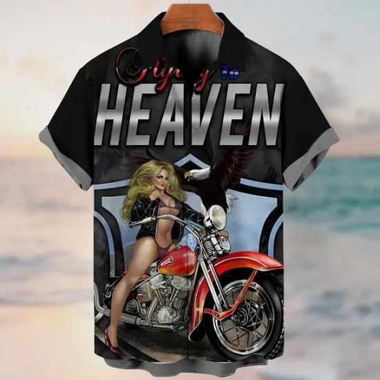 New OUKU Men's Letter Vintage Hula Girls Shirt Summer Hawaiian Shirt Aloha Shirt Short Sleeves Shirt Turndown Vintage Fashion Streetwear Outdoor Street Casual Black Yellow Blue S M L