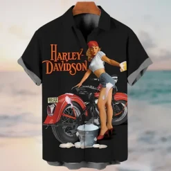 New OUKU Men's Letter Vintage Hula Girls Shirt Summer Hawaiian Shirt Aloha Shirt Short Sleeves Shirt Turndown Vintage Fashion Streetwear Outdoor Street Casual Black Yellow Blue S M L