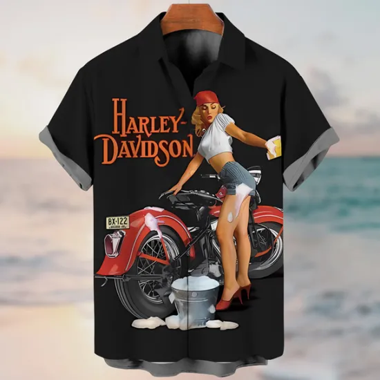 New OUKU Men's Letter Vintage Hula Girls Shirt Summer Hawaiian Shirt Aloha Shirt Short Sleeves Shirt Turndown Vintage Fashion Streetwear Outdoor Street Casual Black Yellow Blue S M L