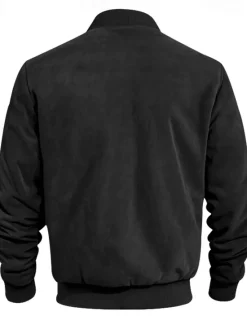 Online OUKU Men's Lightweight Jacket Bomber Jacket Cargo Jacket Transition Jacket Vacation Daily Warm Pocket Fall & Winter Plain Fashion Classic Stand Collar Regular Black Navy Blue Blue Brown Army Green Jacket