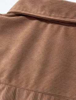 Hot OUKU Men's Lightweight Jacket Corduroy Jacket Casual Jacket Vacation Daily Wearproof Pocket Spring Fall Plain Fashion Classic Lapel Regular Black Navy Blue Camel Brown Khaki Jacket