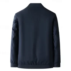 New OUKU Men's Lightweight Jacket Formal Office Zip Up Spring Spring & Fall Neutral Daily Navy Blue Army Green Jacket