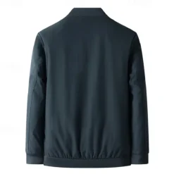 New OUKU Men's Lightweight Jacket Formal Office Zip Up Spring Spring & Fall Neutral Daily Navy Blue Army Green Jacket
