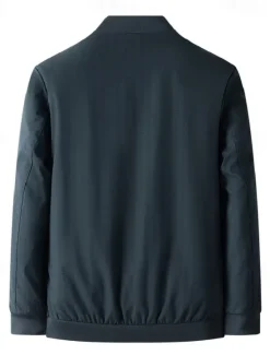 New OUKU Men's Lightweight Jacket Formal Office Zip Up Spring Spring & Fall Neutral Daily Navy Blue Army Green Jacket