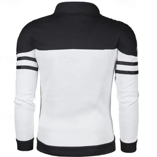 OUKU Men's Lightweight Jacket Summer Jacket Transition Jacket Casual Jacket Vacation Daily Wearproof Pocket Spring & Fall Color Block Fashion Classic Stand Collar Regular Black Wine Navy Blue Blue Jacket