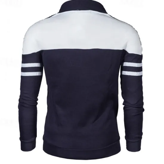 OUKU Men's Lightweight Jacket Summer Jacket Transition Jacket Casual Jacket Vacation Daily Wearproof Pocket Spring & Fall Color Block Fashion Classic Stand Collar Regular Black Wine Navy Blue Blue Jacket