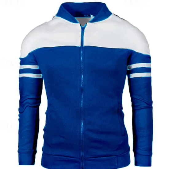 OUKU Men's Lightweight Jacket Summer Jacket Transition Jacket Casual Jacket Vacation Daily Wearproof Pocket Spring & Fall Color Block Fashion Classic Stand Collar Regular Black Wine Navy Blue Blue Jacket