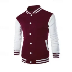 Discount OUKU Men's Lightweight Jacket Summer Jacket Transition Jacket Casual Jacket Vacation Daily Warm Pocket Fall & Winter Color Block Fashion Classic Stand Collar Regular Black Wine Red Navy Blue Royal Blue