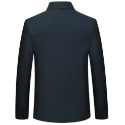 OUKU Men's Lightweight Jacket Summer Jacket Shirt Jacket Windbreaker Daily Wear Casual Daily Front Zipper Inside Pocket Cross-Seasons Fall & Winter Solid Colored Casual Daily Office Lapel Regular Black