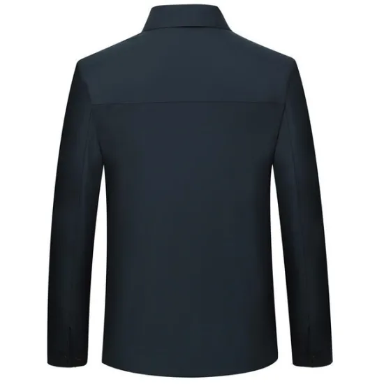 OUKU Men's Lightweight Jacket Summer Jacket Shirt Jacket Windbreaker Daily Wear Casual Daily Front Zipper Inside Pocket Cross-Seasons Fall & Winter Solid Colored Casual Daily Office Lapel Regular Black