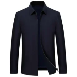 OUKU Men's Lightweight Jacket Summer Jacket Shirt Jacket Windbreaker Daily Wear Casual Daily Front Zipper Inside Pocket Cross-Seasons Fall & Winter Solid Colored Casual Daily Office Lapel Regular Black