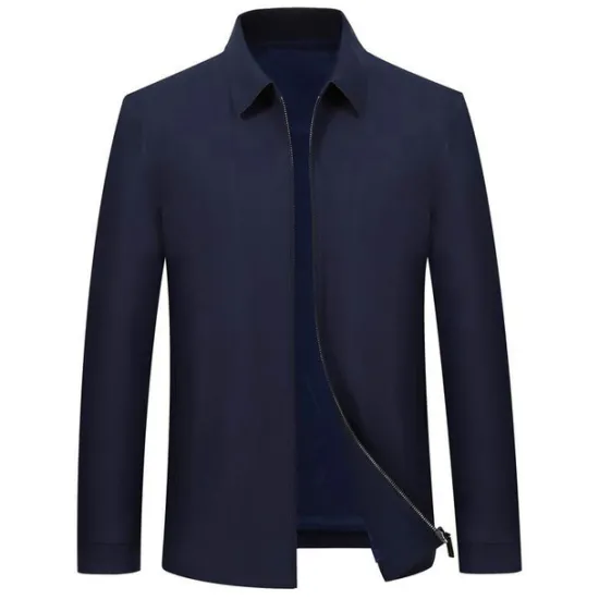 OUKU Men's Lightweight Jacket Summer Jacket Shirt Jacket Windbreaker Daily Wear Casual Daily Front Zipper Inside Pocket Cross-Seasons Fall & Winter Solid Colored Casual Daily Office Lapel Regular Black