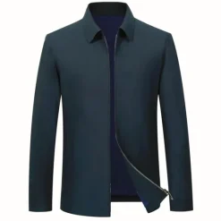 OUKU Men's Lightweight Jacket Summer Jacket Shirt Jacket Windbreaker Daily Wear Casual Daily Front Zipper Inside Pocket Cross-Seasons Fall & Winter Solid Colored Casual Daily Office Lapel Regular Black