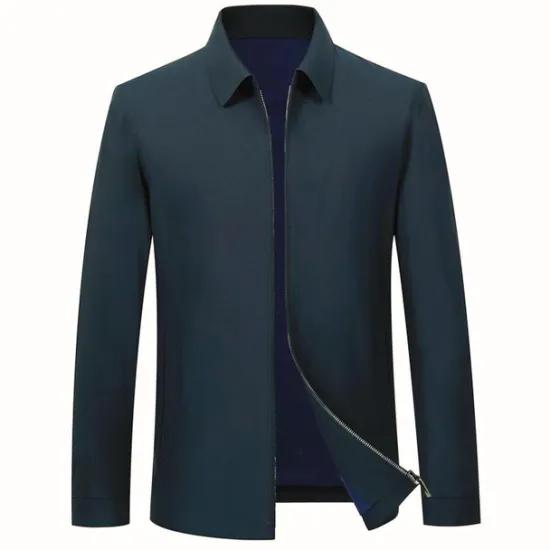 OUKU Men's Lightweight Jacket Summer Jacket Shirt Jacket Windbreaker Daily Wear Casual Daily Front Zipper Inside Pocket Cross-Seasons Fall & Winter Solid Colored Casual Daily Office Lapel Regular Black