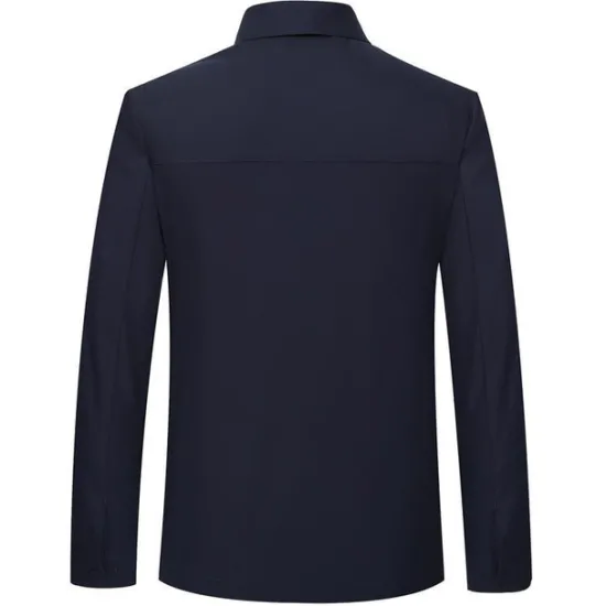 OUKU Men's Lightweight Jacket Summer Jacket Shirt Jacket Windbreaker Daily Wear Casual Daily Front Zipper Inside Pocket Cross-Seasons Fall & Winter Solid Colored Casual Daily Office Lapel Regular Black