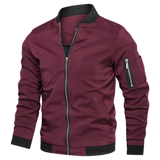 New OUKU Men's Lightweight Jacket Summer Jacket Bomber Jacket Windbreaker Vacation Leisure Sports Windproof Layered Slim Fit Fall Pure Color Classic & Timeless Minimalist Crewneck Regular Regular Fit Black