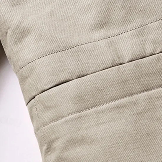 Online OUKU Men's Lightweight Jacket Trucker Jacket Outdoor Jacket Summer Jacket Daily Wear Workfashion Windproof Buttons Inside Pocket Spring Fall Plain Stylish Business Shirt Collar Regular Black khaki Army