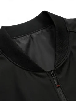 Outlet OUKU Men's Lightweight Jacket Training Outdoor Windproof Zip Up Pocket Spring Fall Solid Color Elegant Vacation Standing Collar Black Dark Red Navy Blue Khaki Jacket