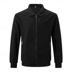 Clearance OUKU Men's Lightweight Jacket Waffle Jacket Summer Jacket Shirt Jacket Vacation Daily Soft Pocket Spring & Fall Plain Fashion Classic Lapel Regular Waffle Fabric Black White Blue Khaki Gray Jacket