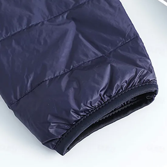 New OUKU Men's Lightweight Puffer Jacket with Hood Water-Resistant Down Jacket Insulated Puffy Coat 1776 Letter Print Winter Jacket for Snow Ski Hiking Travel