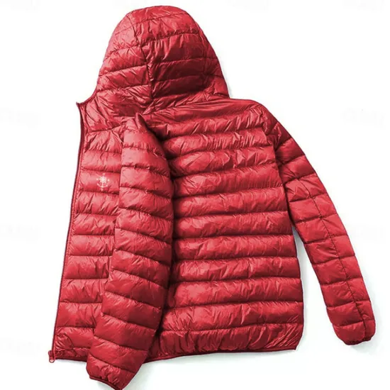 Online OUKU Men's Lightweight Puffer Jacket with Hood Water-Resistant Down Jacket Insulated Puffy Coat Nautical Compass Print Winter Jacket for Snow Ski Hiking Travel