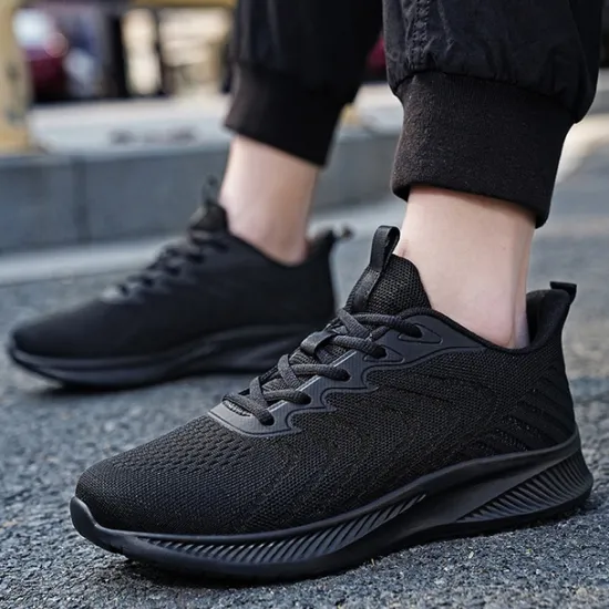 New OUKU Men's Lightweight Red Mesh Running Shoes - Breathable Athletic Sneakers for Sports and Casual Wear