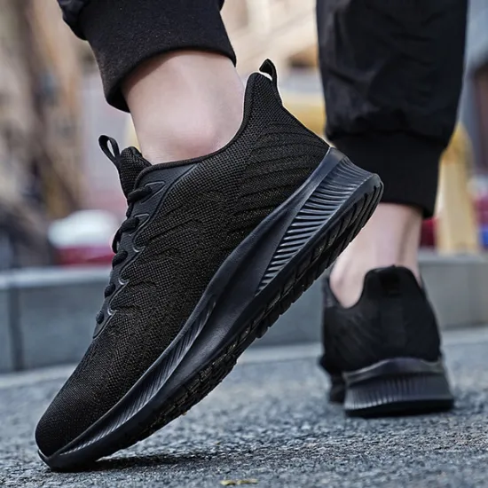 New OUKU Men's Lightweight Red Mesh Running Shoes - Breathable Athletic Sneakers for Sports and Casual Wear