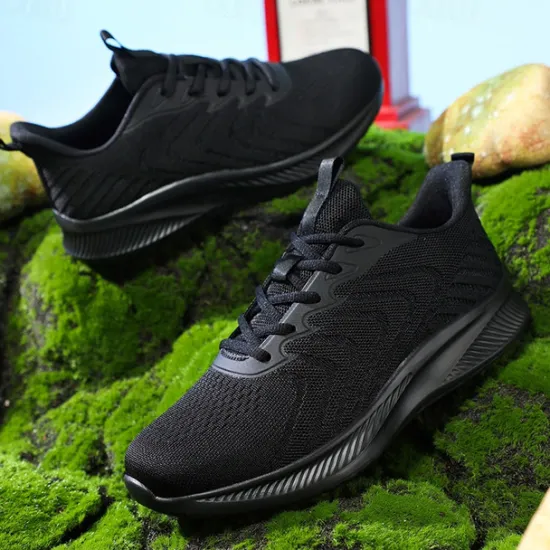 New OUKU Men's Lightweight Red Mesh Running Shoes - Breathable Athletic Sneakers for Sports and Casual Wear