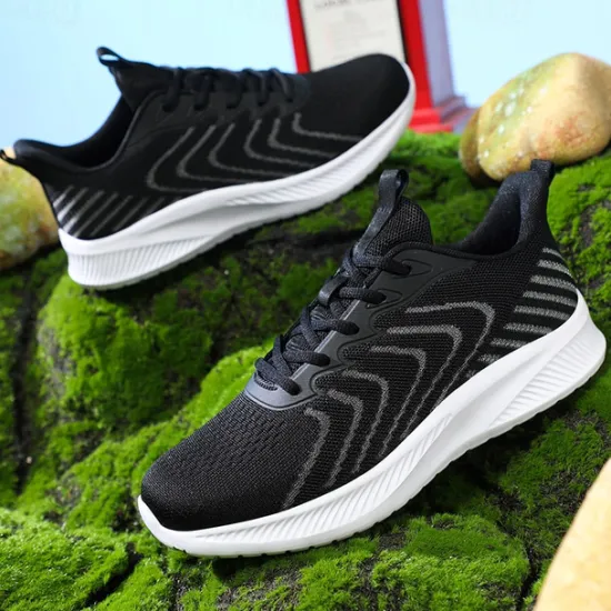 New OUKU Men's Lightweight Red Mesh Running Shoes - Breathable Athletic Sneakers for Sports and Casual Wear