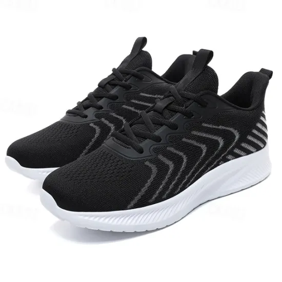 New OUKU Men's Lightweight Red Mesh Running Shoes - Breathable Athletic Sneakers for Sports and Casual Wear
