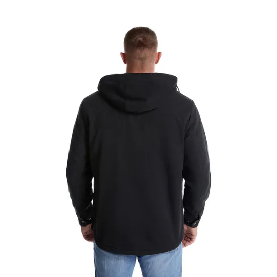 New OUKU Men's Lined Fleece Hooded Shirt Jacket Sherpa Padded jacket Coat Work Flannel Button Down Shirt Jacket Winter Outdoor Thermal Warm Windproof Lightweight Outerwear Parka Hunting Ski Snowboard Fishing