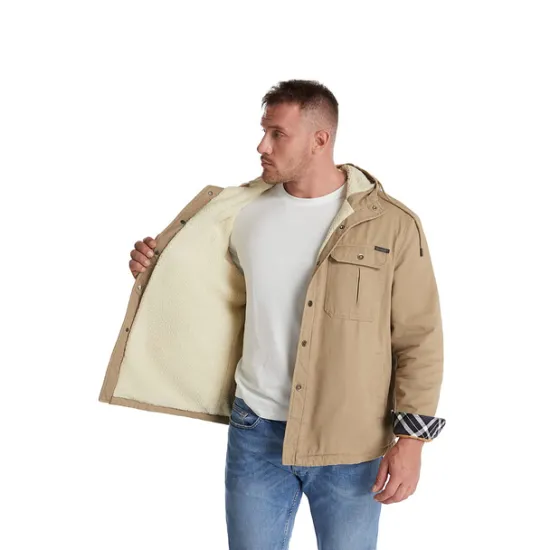 New OUKU Men's Lined Fleece Hooded Shirt Jacket Sherpa Padded jacket Coat Work Flannel Button Down Shirt Jacket Winter Outdoor Thermal Warm Windproof Lightweight Outerwear Parka Hunting Ski Snowboard Fishing