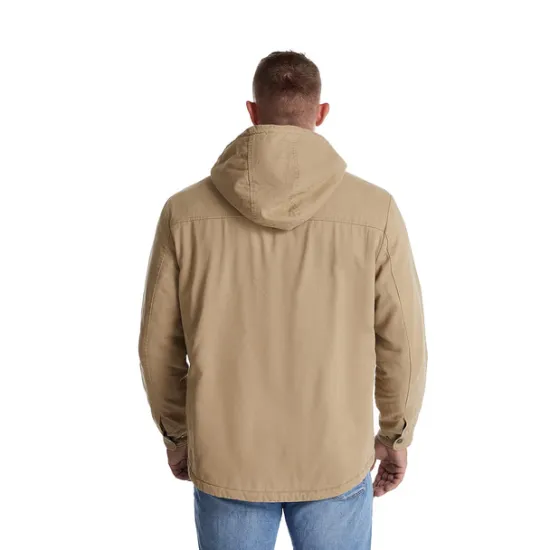 New OUKU Men's Lined Fleece Hooded Shirt Jacket Sherpa Padded jacket Coat Work Flannel Button Down Shirt Jacket Winter Outdoor Thermal Warm Windproof Lightweight Outerwear Parka Hunting Ski Snowboard Fishing