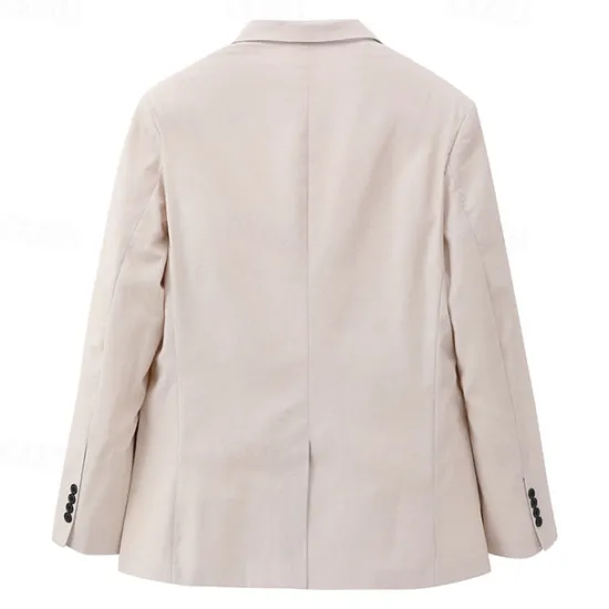 New OUKU Men's Linen Blazer Business Fashion Casual Spring & Fall Polyester Linen Plain Pocket Buttons Comfortable Single Breasted Blazer White Light Green khaki