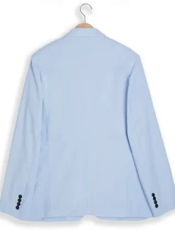Online OUKU Men's Linen Blazer Sport Coat Notch Collar Fashion Casual Solid Colored Blazer Lake blue Sky Blue Dark Grey Standard Fit Single Breasted One-button