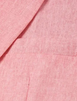 New OUKU Men's Linen Blazer Sport Coat Notch Collar Fashion Casual Solid Colored Linen Blazer Pink Sky Blue Sage Standard Fit Single Breasted One-button
