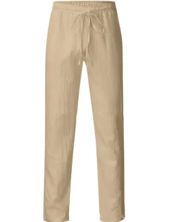 OUKU Men's Linen Pants Beach Pants Black White Blue M L XL