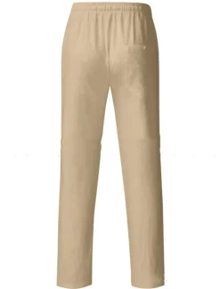 OUKU Men's Linen Pants Beach Pants Black White Blue M L XL
